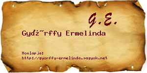 Győrffy Ermelinda névjegykártya